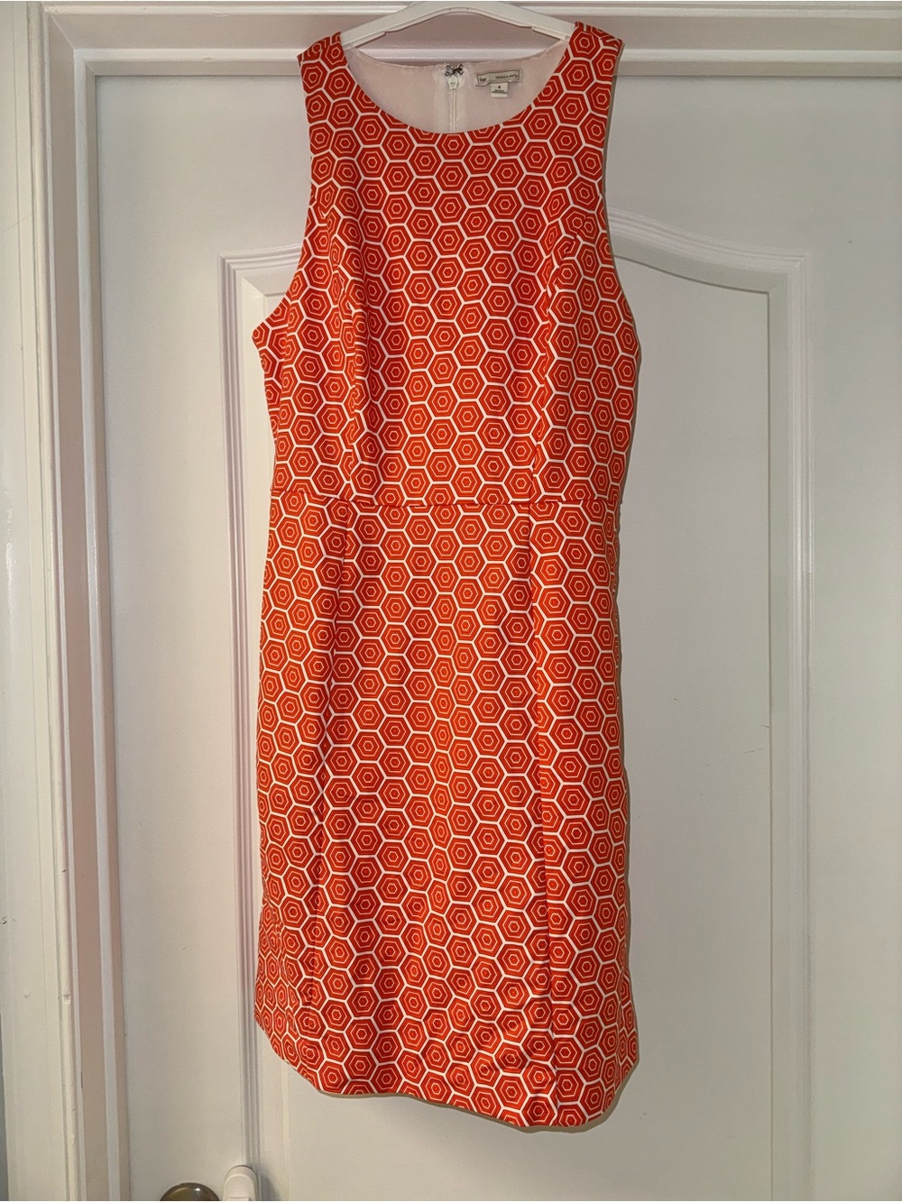 GAP Orange Hexagon Sleeveless Shift Dress